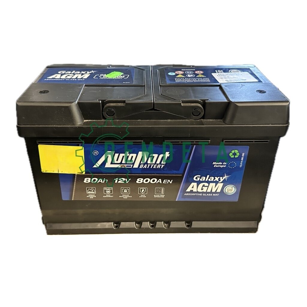 AKUMULIATORIUS 12V 80Ah AP GALAXY AGM 800A