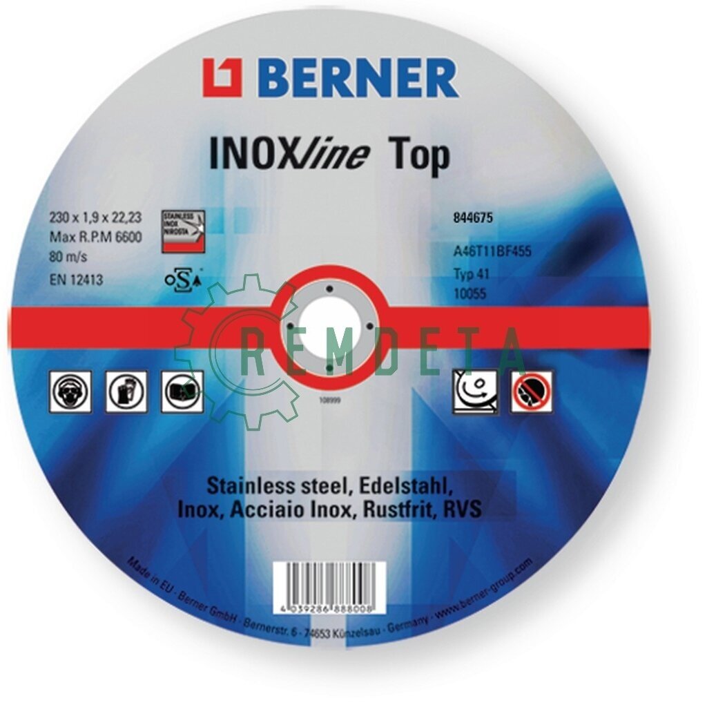 DISKAS PJ. METALUI 125*1,6*22 BERNER 38501 1 DISKAS PJ. METALUI 125*1,6*22 BERNER 38501 1
