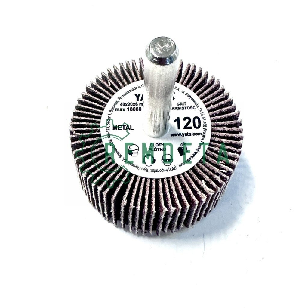DISKAS ŠLIF. LAPEL. METAL. SU AŠIMI 40*20*6 P120 YATO DISKAS ŠLIF. LAPEL. METAL. SU AŠIMI 40*20*6 P120 YATO