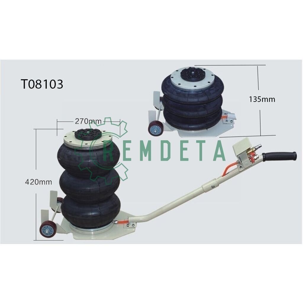 DOMKRATAS 3T  pneumatinis su 3 oro pagalvėmis 135/420mm 1
