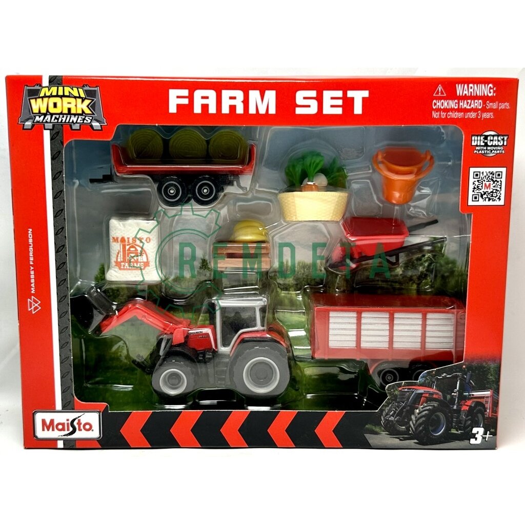 MODELIUKAS TRAKTORIUS MASSEY FERGUSON MINI WORK 12vnt K-TAS 12564M MAISTO