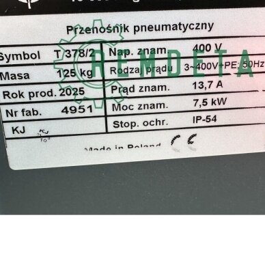 PŪSTUVAS PNEUMATINIS GRŪDŲ T-378/2 3 PŪSTUVAS PNEUMATINIS GRŪDŲ T-378/2 3