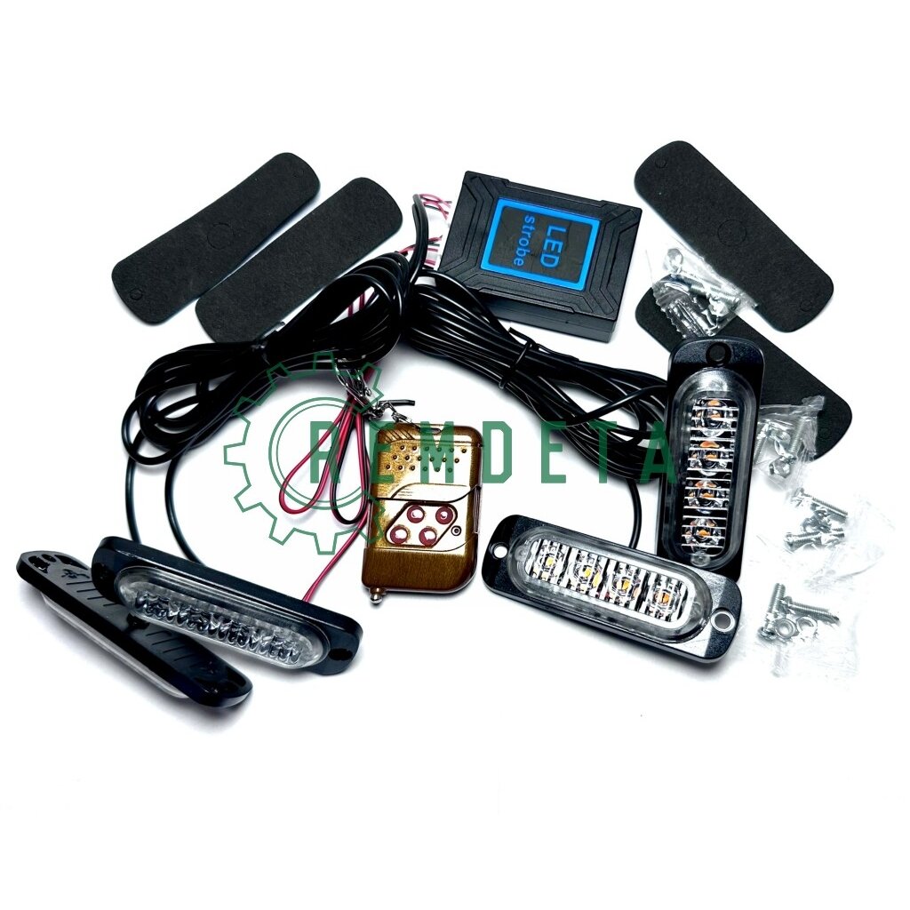 ŽIBINTŲ K-TAS SIGNAL. LED 4vnt. 12V/24V multifunkc. su belaid. pult. 892 ŽIBINTŲ K-TAS SIGNAL. LED 4vnt. 12V/24V multifunkc. su belaid. pult. 892